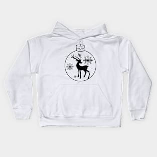 Christmas Ball - Reindeer with Snowflakes Kids Hoodie